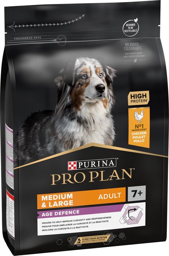 PRO PLAN Medium/Large Adult 7+ - Kip met Optiage - Hondenvoer - 3 kg