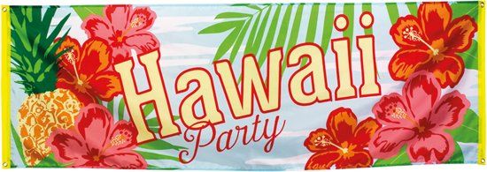 Generik Hawaii party banner 220cm x 74cm flag