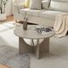 en.casa Table basse Rindal ronde béton clair 80x41,5 cm