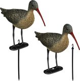 Relaxdays Tuinbeeld Vogel - Set van 2 - 33 x 13 x 43 cm - Zwart/Bruin
