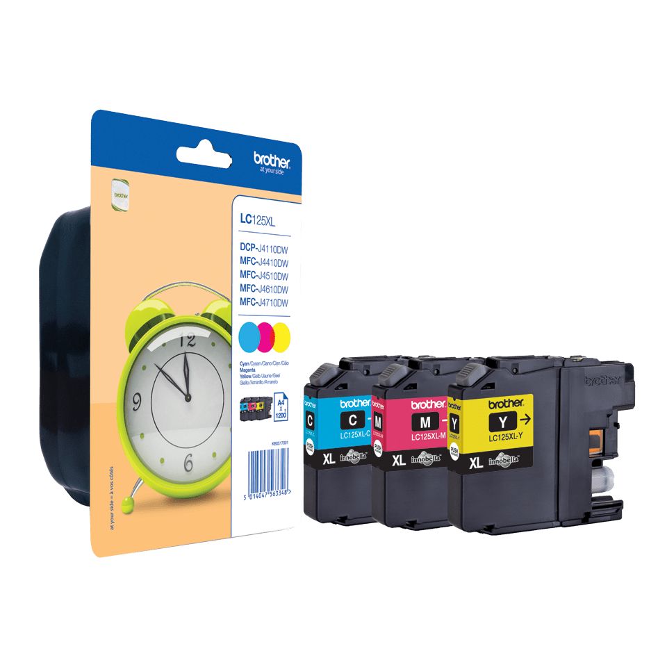Brother LC125XLRBWBPDR Inktcartridge 1 stuk(s) Origineel Zwart, Cyaan, Magenta, Geel