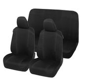 Auto Lupex Auto Accessori Autostoelhoezen compatibel met Seicento 600, Made in Italy, stof polykatoen, voor en achter (zwart - zwart)