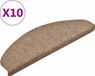 vidaXL - Zelfklevende Trapmatten - Beige - 10 stuks - 65x21x4 cm