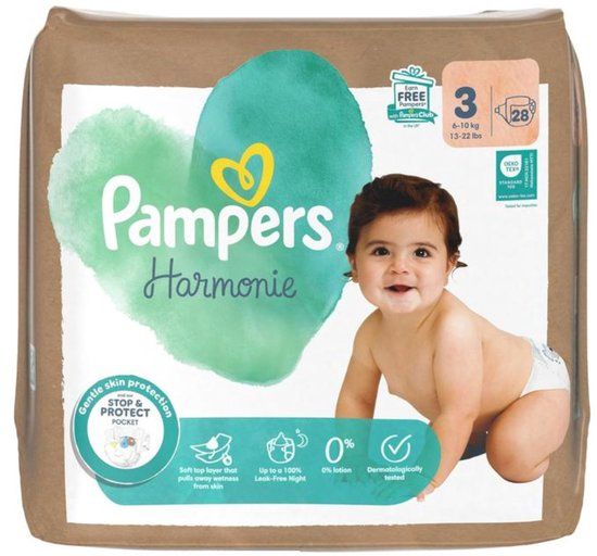 Pampers Harmonie Luiers Maat 3 (6-10 kg) - 28 Stuks