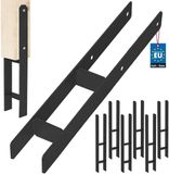 KOTARBAU® H Instortanker - Paalhouder in Beton Storten 80 x 600 mm 6 Stuks - Betonanker voor Houten Palen - Paaldrager Beton - Kolomvoet Beton - Gepoedercoat Staal