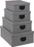 5five Five® Kartonnen opbergdozen set 4 stuks - Grijs