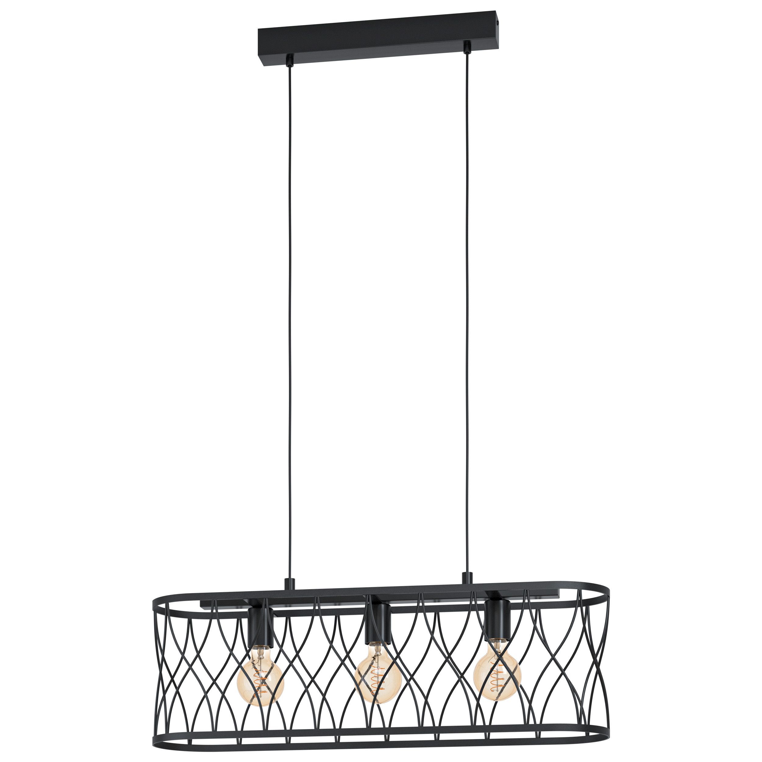 EGLO Giltspur Hanglamp - Zwart - E27 - 110cm