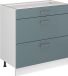 Vicco Keukenonderkast R-Line, Blauw-grijs/Wit, 80 cm met 3 laden zonder werkblad