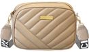 Sac bandoulière marron clair en cuir pour femmes