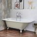 Hudson Reed Oxford Semi-autoportant Baignoire d'angle Classique 168,5cm x 75cm - Lin Gris, avec Pieds de baignoire Blancs