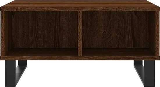 vidaXL Salontafel - 60x60x30 cm - Bewerkt Hout - Bruineiken
