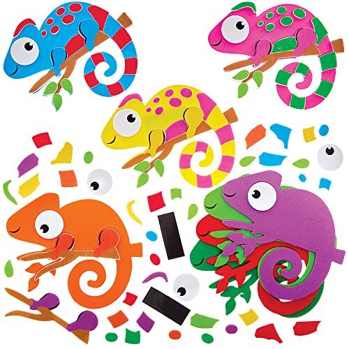 Baker Ross FX562 Kameleon Mix en Match Magneet Sets - Set van 8, Dieren Schuim Knutsel Set voor Kinderen