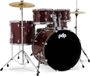 PDP Drums Center Stage Rock Ruby Red Sparkle 5d. set de batterie avec cymbales et hardware