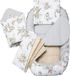 Medi Partners 5-delige Babynest Set 100x60x15 Uitneembaar inzetstuk Bed Knuffel Nestje Baby deken Pasgeboren 100% katoen (Safari met beige Minky)