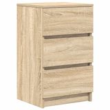 vidaXL Nachtkastje met 3 laden, sonoma eik, 39 x 35 x 65 cm