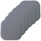 Sweet Home Collection Set van 2 antislip kussens van traagschuim, honingraatpatroon, 40 x 40 cm, linnen, visco-elastisch schuim, Alexis Blue/Gray, 6 stuks