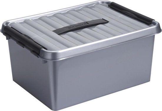 Sunware Q-line Opbergbox - 15L - Metallic Zwart