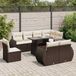 Maison Exclusive - Ensemble de meubles de jardin 9 pièces avec canapé et coussins, marron, en polyrotin