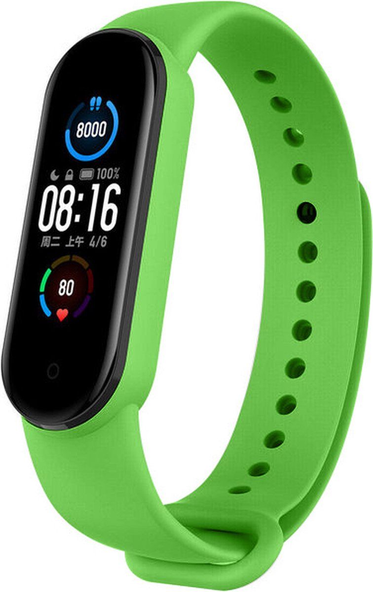 Strap-it Xiaomi Mi Band 6 siliconen bandje - lichtgroen