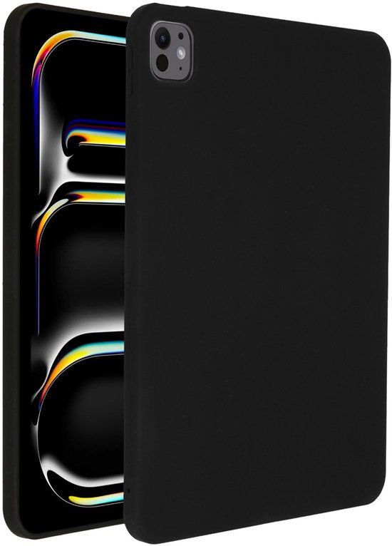 Accezz Tablet Hoes - Geschikt voor Apple iPad Pro 11 (2025) M5 / Pro 11 (2024) M4 - Liquid Silicone Backcover met penhouder - Zwart