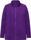Ulla Popken Dames Fleecejas mix & match binnenjas gerecycled Donkerpruim Maat 42+