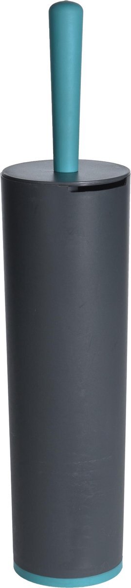 ZELLER 1x Toiletborstels antraciet grijs met turquoise 42 cm - Huishouding - Badkameraccessoires/benodigdheden - Toiletaccessoires/benodigdheden - Wc-borstels/toiletborstels