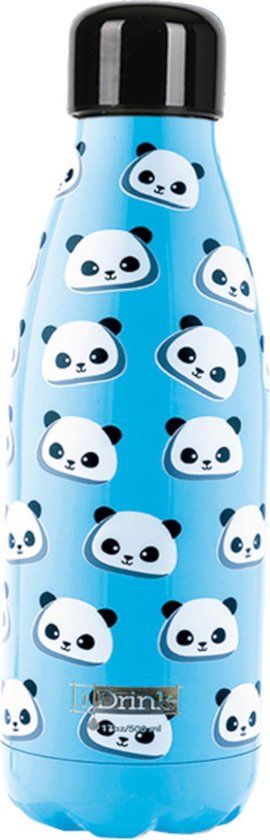 I-drink Thermosfles Panda 350 Ml RVS Lichtblauw
