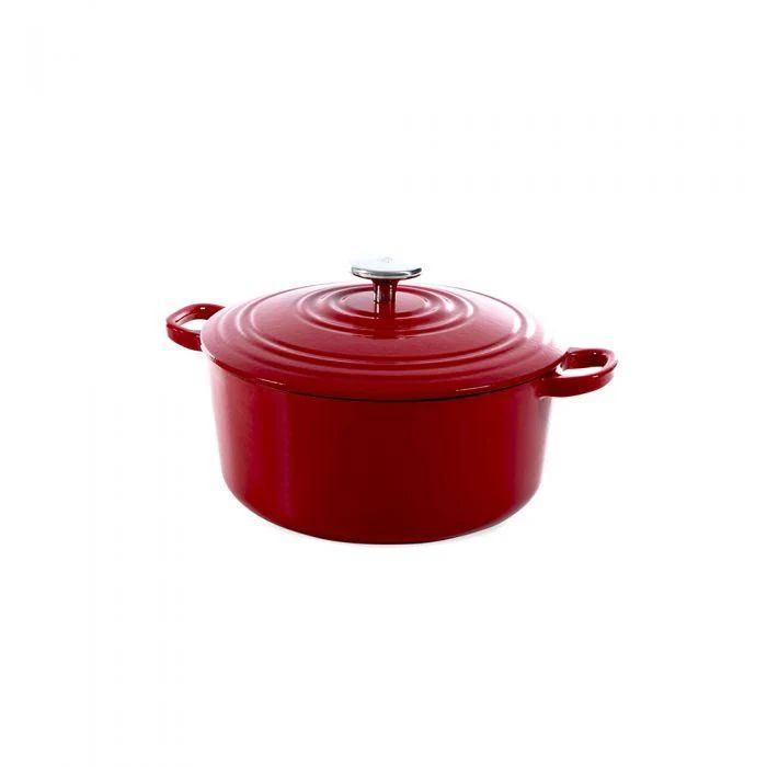 BK Bourgogne Braadpan 24cm - Rood - Gietijzer - Met Deksel - 4.2L