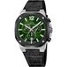 Jaguar J1026/5 Heren Polshorloge Chronograaf Zwart Leer Groen Saffierglas 10 ATM