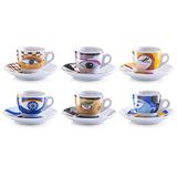 Zeller Magic Eyes, 26510, set espressokopjes, 12-delig, wit