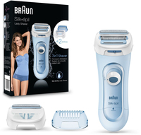 Braun Silk-épil Lady Shaver 5-160 Blauw - 3in1 Draadloos W&D Elek Scheerapparaat, Trimmer En Scrub