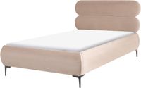 Beliani LESSAY - Tweepersoonsbed - Taupe - 120 x 200 cm - Fluweel