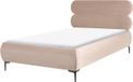 Beliani LESSAY - Tweepersoonsbed - Taupe - 120 x 200 cm - Fluweel