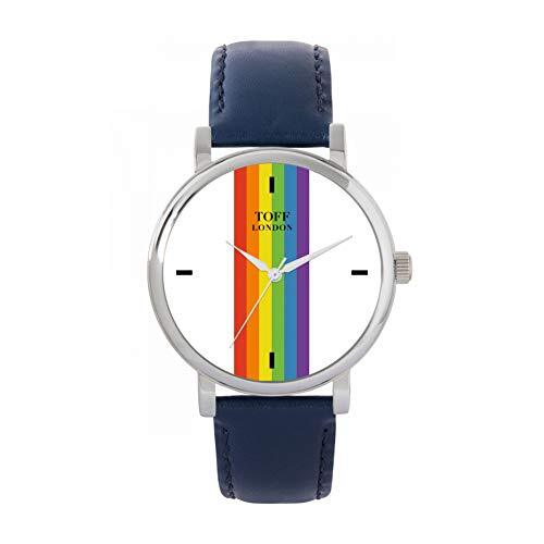 Toff London Pride Lineair horloge met witte stokken