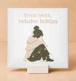 Bedruk King Rustieke Niet Storen Ik Ontprikkel met Kerstlichtjes Tegel – Vintage Botanische Wanddecoratie voor Sfeervolle Rustzoekers - 15 x 15 cm met houder