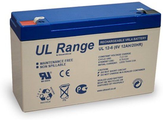 Ultracell UL 6v 12000mah VRLA/Leadbattery - 7106625802951