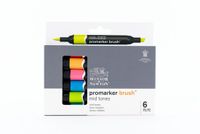 Winsor & Newton Promarker Brush 6 Mid Tones Set