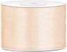 Partydeco Cadeaulint - creme - 5 cm x 25 meter - satijn - sierlint - inpakken - decoratie