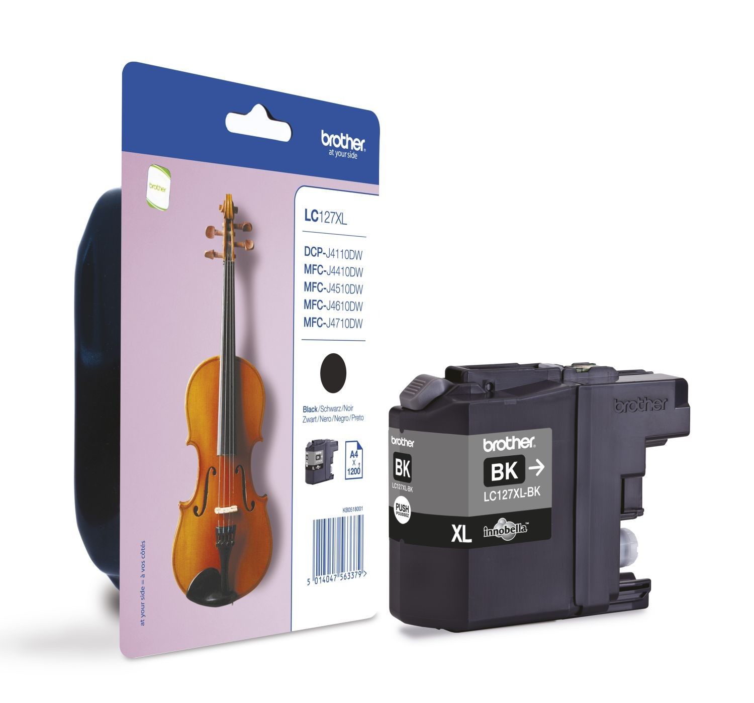 Brother LC-127XLBKBPDR Zwart Inktcartridge - Hoog Rendement