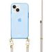 xoxo Wildhearts iPhone 13 blauw hoesje met Aqua Pink koord