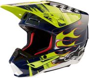 Alpinestars S-M5 Casque de protection ECE 22.06 Bleu nuit jaune fluo brillant XS