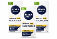 NIVEA MEN Sensitive Gezichtscrème met SPF 15 - 75 ml - Voordeelverpakking - 3 stuks