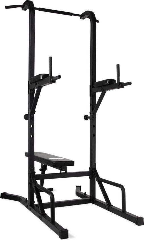 VirtuFit Pull up Station - Power Tower Fitness - Deluxe - Zwart