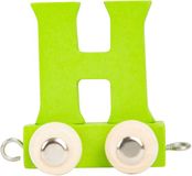Small Foot - Houten Lettertrein Groen - H - 12 stuks
