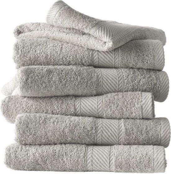 De Witte Lietaer Helene Handdoeken Set - 6x 50x100cm - Dove (lichtgrijs) - Katoen