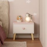 en.casa Kindernachtkastje Sandnes 31x38x30 cm wit en roze
