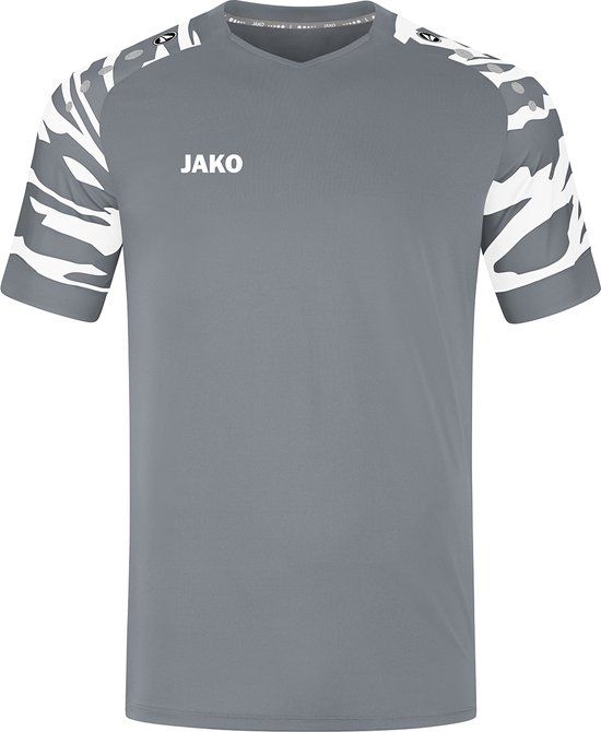 JAKO Shirt Wild - Korte Mouw - Grijs/Wit - Maat L
