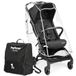 Peg Perego Lichtgewicht vliegwagen met regenbescherming, voor vliegtuig, compact, goedgekeurd voor hoedenplank, afmetingen handbagage, geschikt vanaf geboorte tot 22 kg, inclusief reistas, True Black