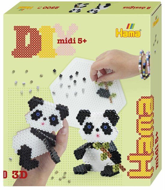 Merkloos Hama - Strijkkralen Set - 3D Panda - 2500 Delig