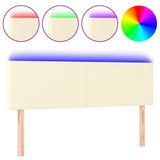 VidaXL Hoofdbord LED 144x5x78/88 cm Kunstleer Crèmekleurig